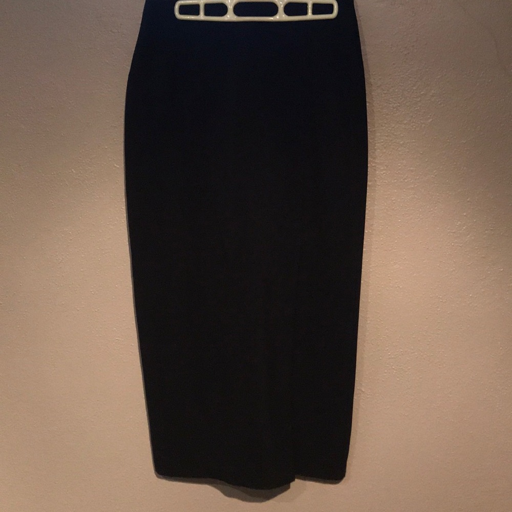 Long black skirt with slit